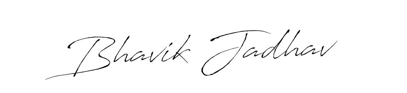 How to make Bhavik Jadhav name signature. Use Antro_Vectra style for creating short signs online. This is the latest handwritten sign. Bhavik Jadhav signature style 6 images and pictures png