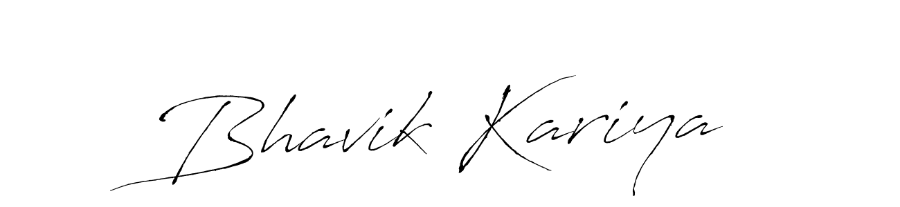Make a beautiful signature design for name Bhavik Kariya. With this signature (Antro_Vectra) style, you can create a handwritten signature for free. Bhavik Kariya signature style 6 images and pictures png