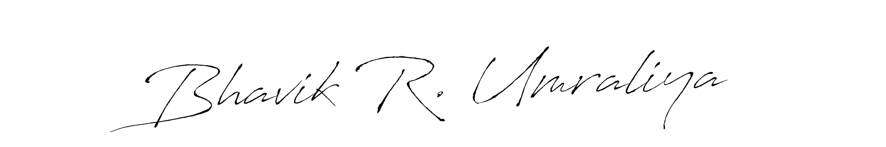 How to make Bhavik R. Umraliya name signature. Use Antro_Vectra style for creating short signs online. This is the latest handwritten sign. Bhavik R. Umraliya signature style 6 images and pictures png