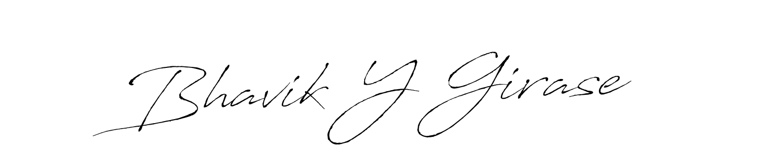 Also we have Bhavik Y Girase name is the best signature style. Create professional handwritten signature collection using Antro_Vectra autograph style. Bhavik Y Girase signature style 6 images and pictures png