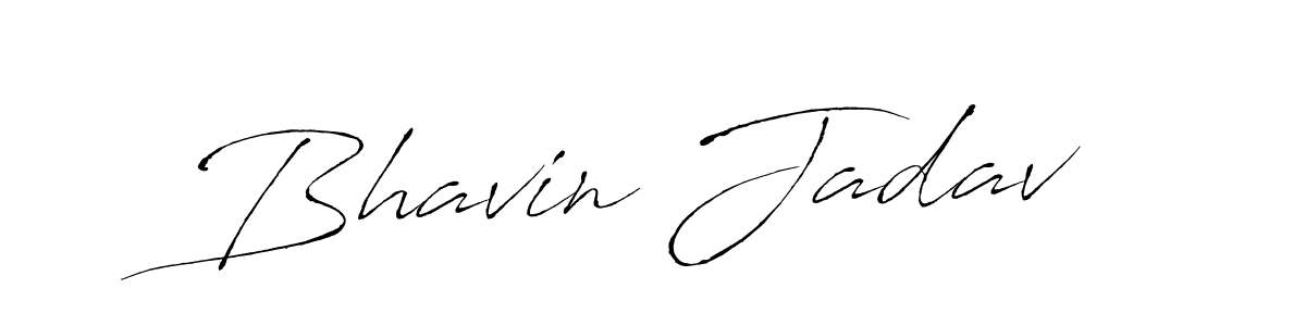 How to make Bhavin Jadav name signature. Use Antro_Vectra style for creating short signs online. This is the latest handwritten sign. Bhavin Jadav signature style 6 images and pictures png