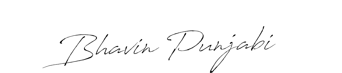 How to make Bhavin Punjabi name signature. Use Antro_Vectra style for creating short signs online. This is the latest handwritten sign. Bhavin Punjabi signature style 6 images and pictures png