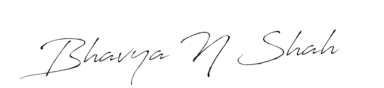 Make a beautiful signature design for name Bhavya N Shah. With this signature (Antro_Vectra) style, you can create a handwritten signature for free. Bhavya N Shah signature style 6 images and pictures png