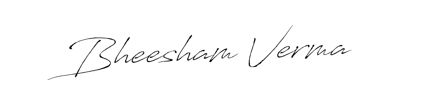 Make a beautiful signature design for name Bheesham Verma. With this signature (Antro_Vectra) style, you can create a handwritten signature for free. Bheesham Verma signature style 6 images and pictures png