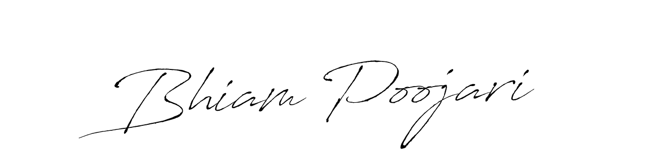 Create a beautiful signature design for name Bhiam Poojari. With this signature (Antro_Vectra) fonts, you can make a handwritten signature for free. Bhiam Poojari signature style 6 images and pictures png