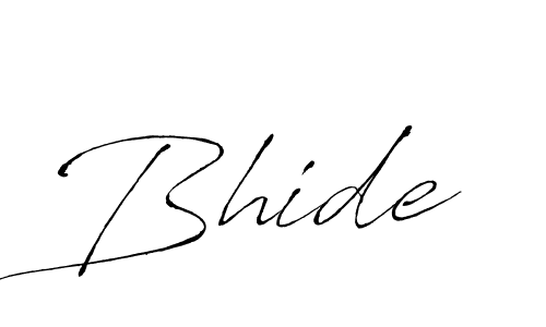 Use a signature maker to create a handwritten signature online. With this signature software, you can design (Antro_Vectra) your own signature for name Bhide. Bhide signature style 6 images and pictures png