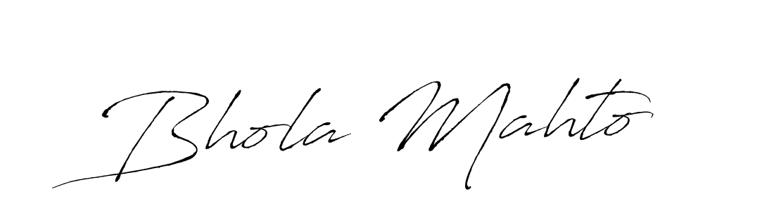 Antro_Vectra is a professional signature style that is perfect for those who want to add a touch of class to their signature. It is also a great choice for those who want to make their signature more unique. Get Bhola Mahto name to fancy signature for free. Bhola Mahto signature style 6 images and pictures png