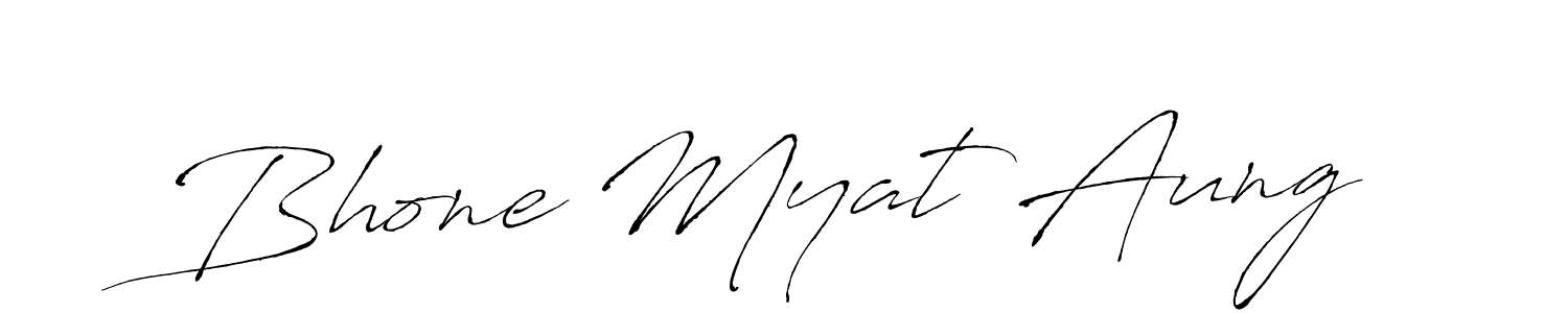 How to make Bhone Myat Aung name signature. Use Antro_Vectra style for creating short signs online. This is the latest handwritten sign. Bhone Myat Aung signature style 6 images and pictures png