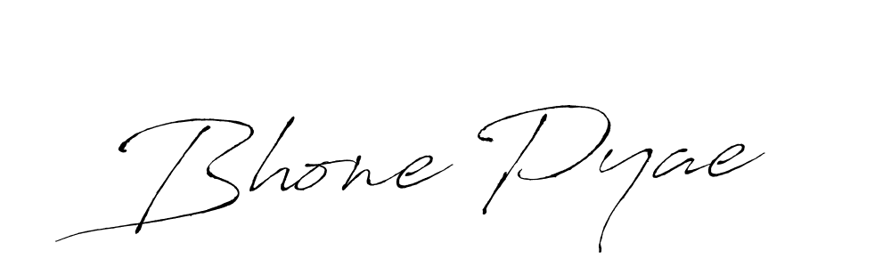 How to make Bhone Pyae name signature. Use Antro_Vectra style for creating short signs online. This is the latest handwritten sign. Bhone Pyae signature style 6 images and pictures png