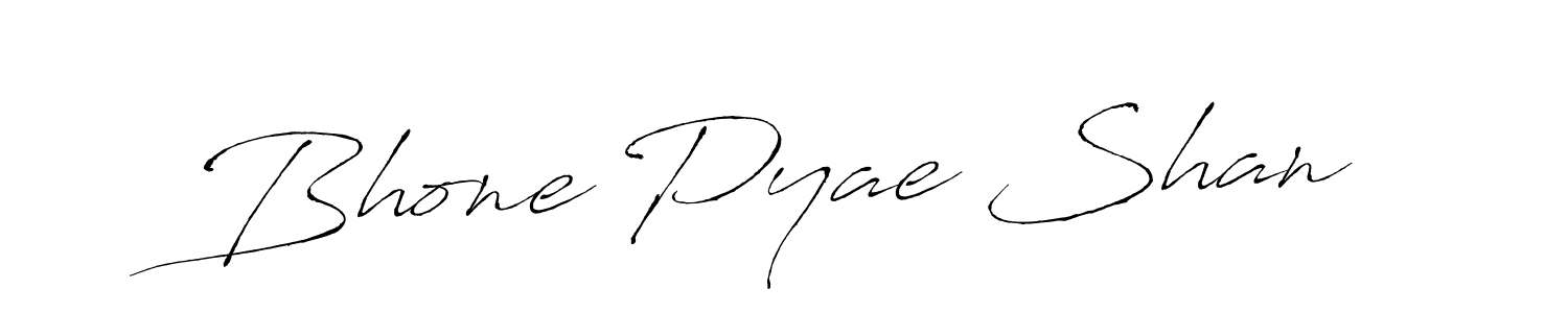 Make a beautiful signature design for name Bhone Pyae Shan. With this signature (Antro_Vectra) style, you can create a handwritten signature for free. Bhone Pyae Shan signature style 6 images and pictures png