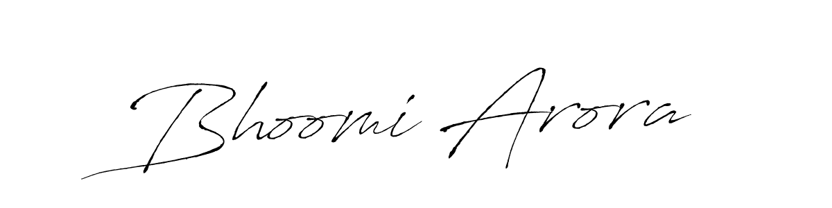 Create a beautiful signature design for name Bhoomi Arora. With this signature (Antro_Vectra) fonts, you can make a handwritten signature for free. Bhoomi Arora signature style 6 images and pictures png