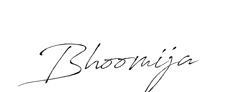 Create a beautiful signature design for name Bhoomija. With this signature (Antro_Vectra) fonts, you can make a handwritten signature for free. Bhoomija signature style 6 images and pictures png