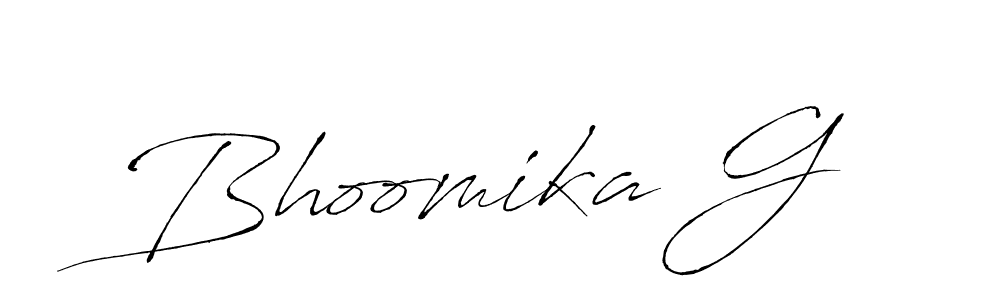 Make a beautiful signature design for name Bhoomika G. With this signature (Antro_Vectra) style, you can create a handwritten signature for free. Bhoomika G signature style 6 images and pictures png