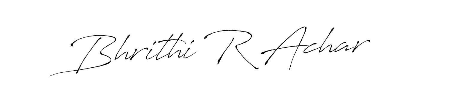 How to make Bhrithi R Achar signature? Antro_Vectra is a professional autograph style. Create handwritten signature for Bhrithi R Achar name. Bhrithi R Achar signature style 6 images and pictures png