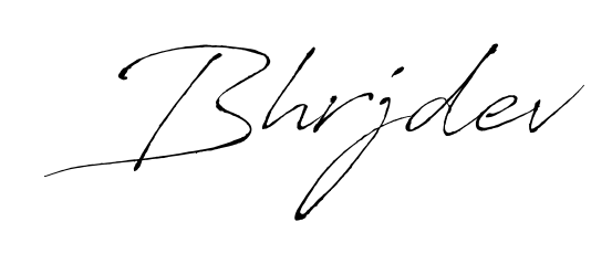 Get an exclusive digital autograph for Bhrjdev. The Antro_Vectra typeface captures the charm of real penmanship on paper. Bhrjdev signature style 6 images and pictures png