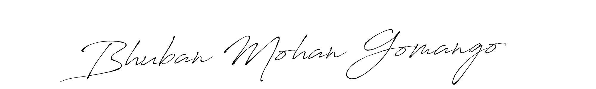 How to make Bhuban Mohan Gomango name signature. Use Antro_Vectra style for creating short signs online. This is the latest handwritten sign. Bhuban Mohan Gomango signature style 6 images and pictures png