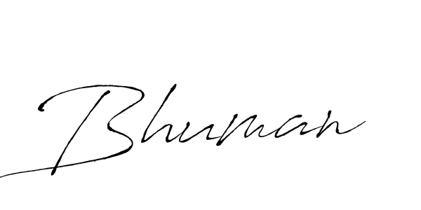 Use a signature maker to create a handwritten signature online. With this signature software, you can design (Antro_Vectra) your own signature for name Bhuman. Bhuman signature style 6 images and pictures png