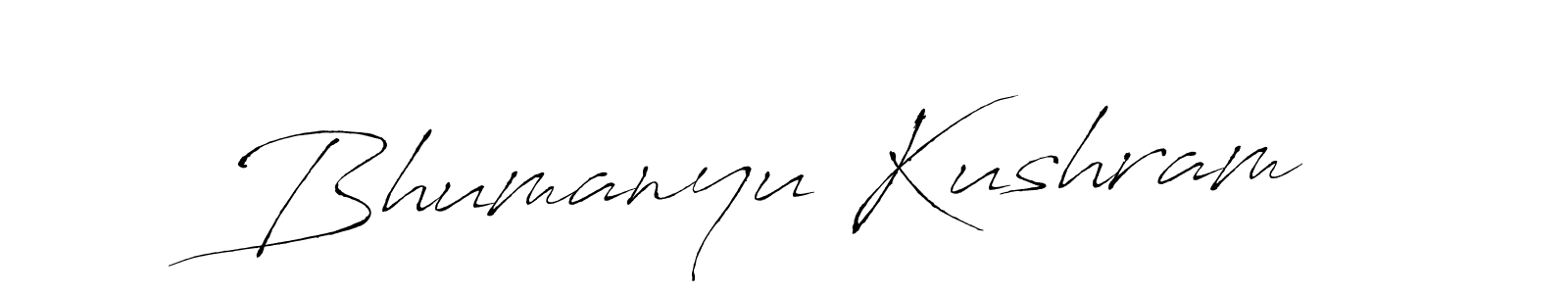 Use a signature maker to create a handwritten signature online. With this signature software, you can design (Antro_Vectra) your own signature for name Bhumanyu Kushram. Bhumanyu Kushram signature style 6 images and pictures png