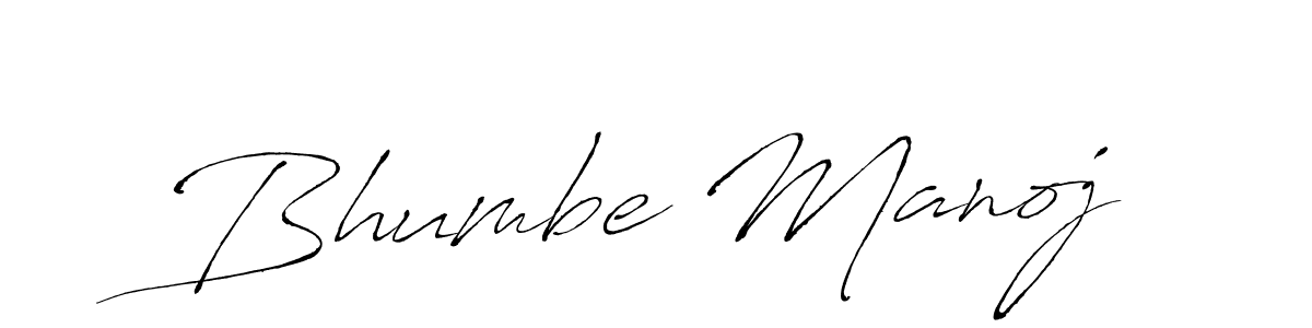 How to make Bhumbe Manoj name signature. Use Antro_Vectra style for creating short signs online. This is the latest handwritten sign. Bhumbe Manoj signature style 6 images and pictures png
