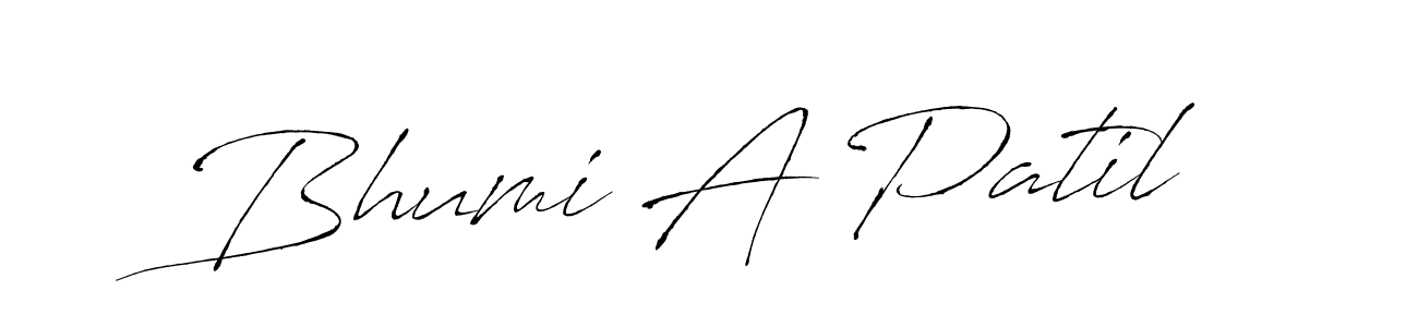 Bhumi A Patil stylish signature style. Best Handwritten Sign (Antro_Vectra) for my name. Handwritten Signature Collection Ideas for my name Bhumi A Patil. Bhumi A Patil signature style 6 images and pictures png