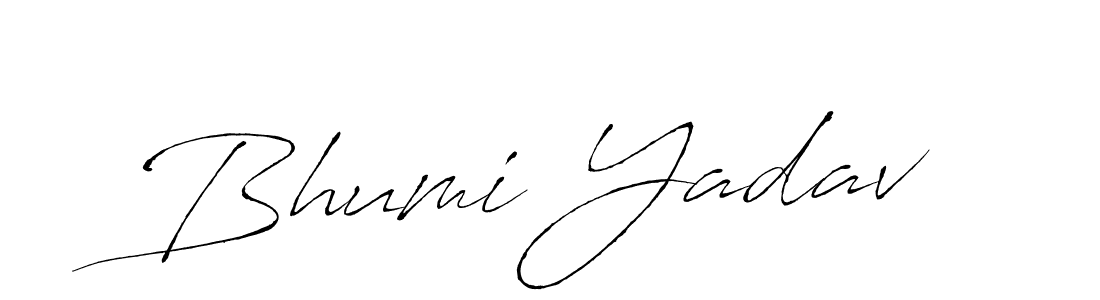 Design your own signature with our free online signature maker. With this signature software, you can create a handwritten (Antro_Vectra) signature for name Bhumi Yadav. Bhumi Yadav signature style 6 images and pictures png