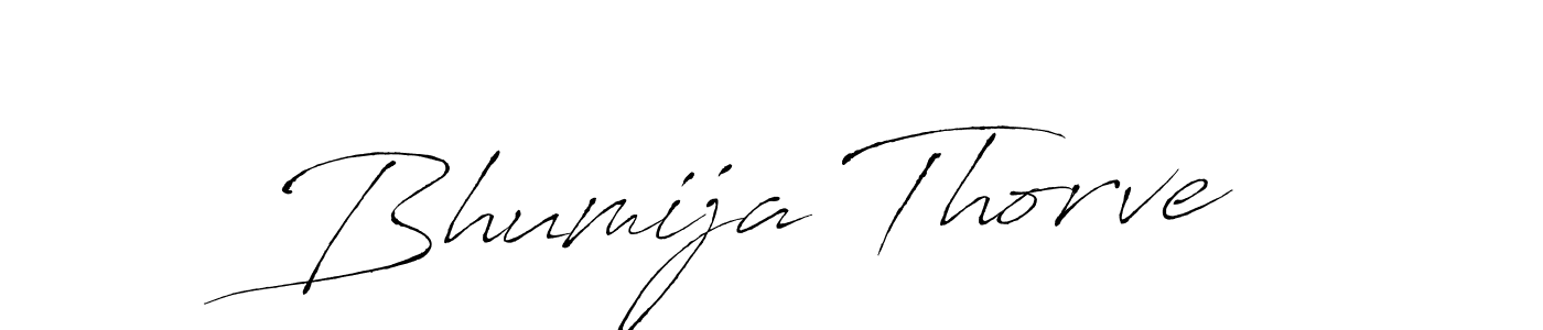 The best way (Antro_Vectra) to make a short signature is to pick only two or three words in your name. The name Bhumija Thorve include a total of six letters. For converting this name. Bhumija Thorve signature style 6 images and pictures png
