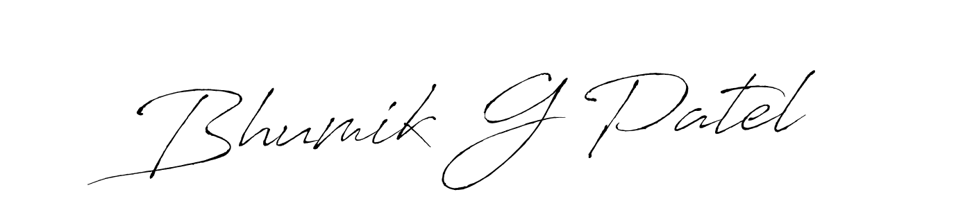 Bhumik G Patel stylish signature style. Best Handwritten Sign (Antro_Vectra) for my name. Handwritten Signature Collection Ideas for my name Bhumik G Patel. Bhumik G Patel signature style 6 images and pictures png