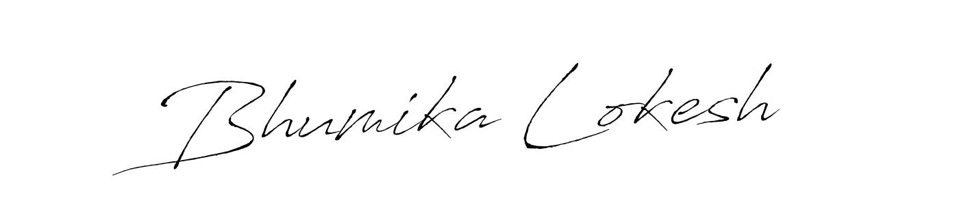 How to make Bhumika Lokesh name signature. Use Antro_Vectra style for creating short signs online. This is the latest handwritten sign. Bhumika Lokesh signature style 6 images and pictures png