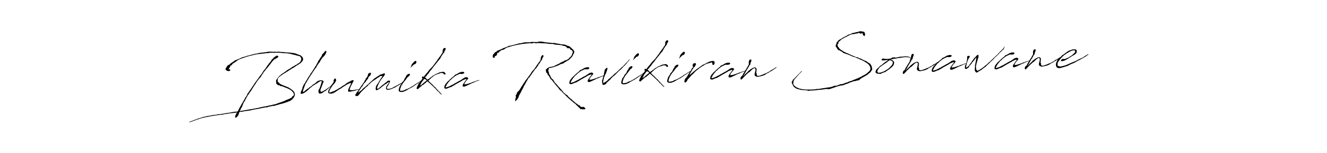 Antro_Vectra is a professional signature style that is perfect for those who want to add a touch of class to their signature. It is also a great choice for those who want to make their signature more unique. Get Bhumika Ravikiran Sonawane name to fancy signature for free. Bhumika Ravikiran Sonawane signature style 6 images and pictures png