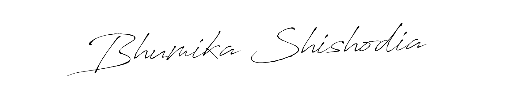 How to make Bhumika Shishodia signature? Antro_Vectra is a professional autograph style. Create handwritten signature for Bhumika Shishodia name. Bhumika Shishodia signature style 6 images and pictures png