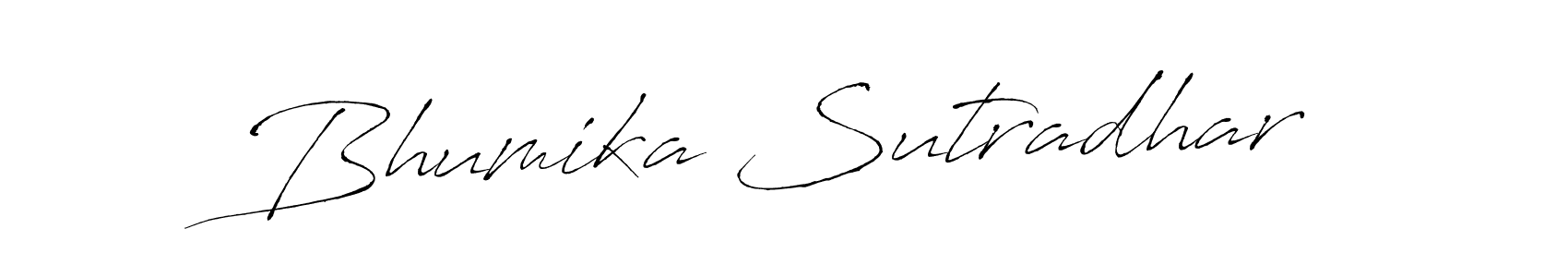 Create a beautiful signature design for name Bhumika Sutradhar. With this signature (Antro_Vectra) fonts, you can make a handwritten signature for free. Bhumika Sutradhar signature style 6 images and pictures png