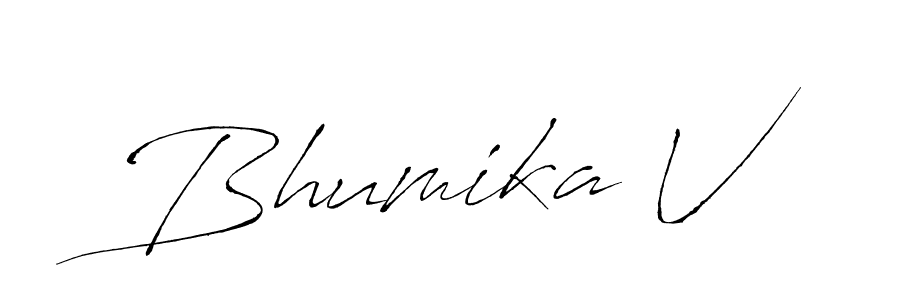 Also we have Bhumika V name is the best signature style. Create professional handwritten signature collection using Antro_Vectra autograph style. Bhumika V signature style 6 images and pictures png