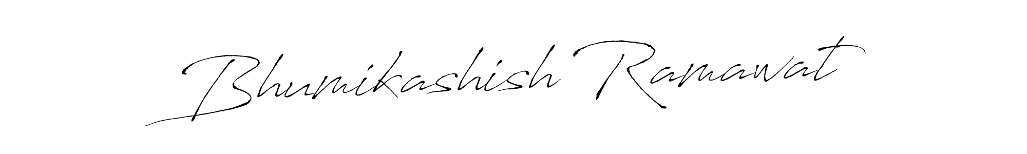 How to make Bhumikashish Ramawat name signature. Use Antro_Vectra style for creating short signs online. This is the latest handwritten sign. Bhumikashish Ramawat signature style 6 images and pictures png