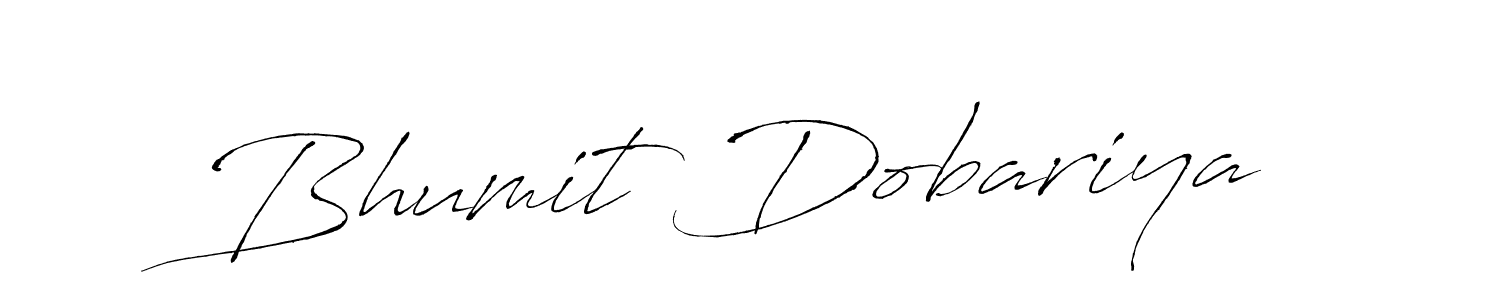 Create a beautiful signature design for name Bhumit Dobariya. With this signature (Antro_Vectra) fonts, you can make a handwritten signature for free. Bhumit Dobariya signature style 6 images and pictures png