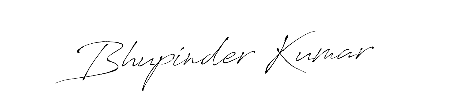 Make a beautiful signature design for name Bhupinder Kumar. With this signature (Antro_Vectra) style, you can create a handwritten signature for free. Bhupinder Kumar signature style 6 images and pictures png