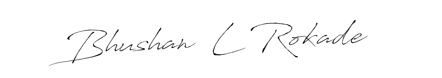The best way (Antro_Vectra) to make a short signature is to pick only two or three words in your name. The name Bhushan  L Rokade include a total of six letters. For converting this name. Bhushan  L Rokade signature style 6 images and pictures png
