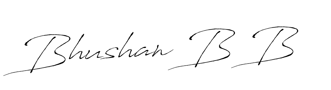 Use a signature maker to create a handwritten signature online. With this signature software, you can design (Antro_Vectra) your own signature for name Bhushan B B. Bhushan B B signature style 6 images and pictures png