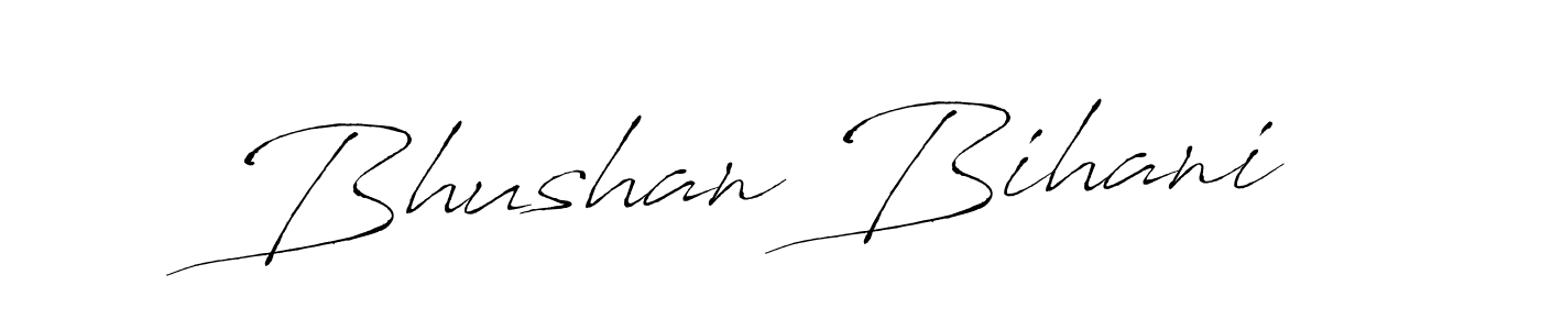 How to make Bhushan Bihani name signature. Use Antro_Vectra style for creating short signs online. This is the latest handwritten sign. Bhushan Bihani signature style 6 images and pictures png