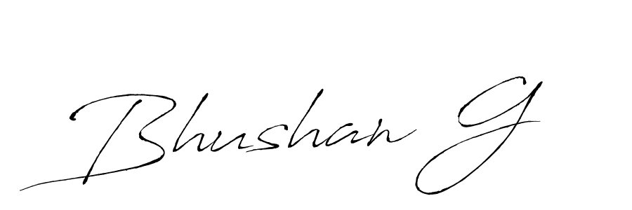 Design your own signature with our free online signature maker. With this signature software, you can create a handwritten (Antro_Vectra) signature for name Bhushan G. Bhushan G signature style 6 images and pictures png