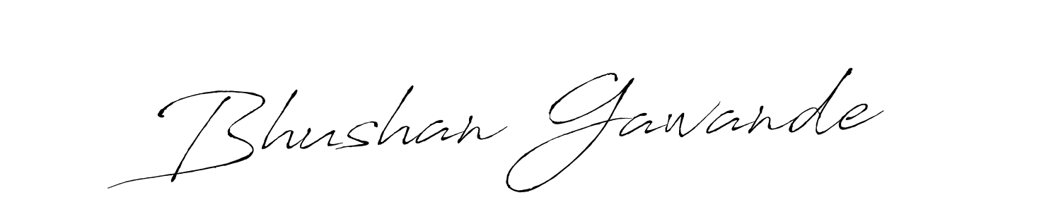 How to make Bhushan Gawande name signature. Use Antro_Vectra style for creating short signs online. This is the latest handwritten sign. Bhushan Gawande signature style 6 images and pictures png