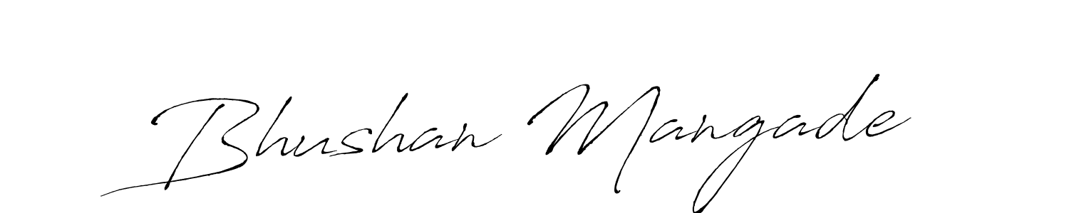 How to make Bhushan Mangade signature? Antro_Vectra is a professional autograph style. Create handwritten signature for Bhushan Mangade name. Bhushan Mangade signature style 6 images and pictures png