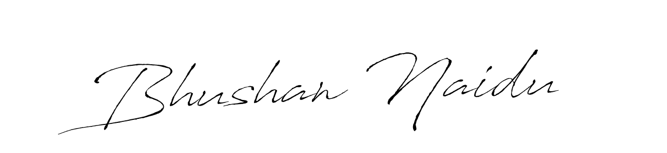 Make a beautiful signature design for name Bhushan Naidu. With this signature (Antro_Vectra) style, you can create a handwritten signature for free. Bhushan Naidu signature style 6 images and pictures png