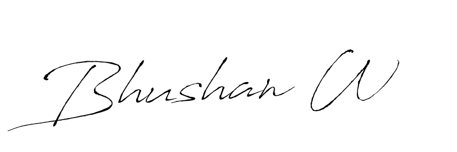 Make a beautiful signature design for name Bhushan W. With this signature (Antro_Vectra) style, you can create a handwritten signature for free. Bhushan W signature style 6 images and pictures png