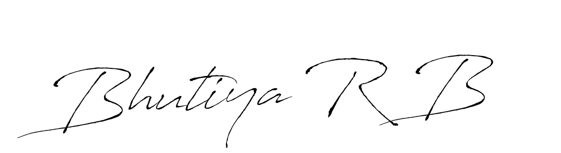 How to make Bhutiya R B signature? Antro_Vectra is a professional autograph style. Create handwritten signature for Bhutiya R B name. Bhutiya R B signature style 6 images and pictures png