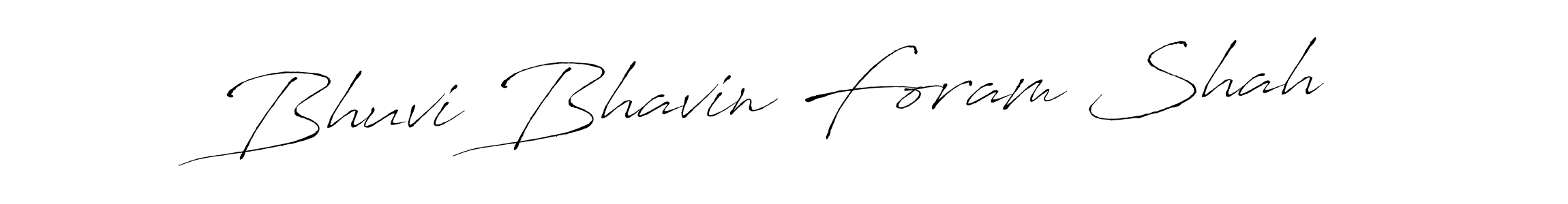 Create a beautiful signature design for name Bhuvi Bhavin Foram Shah. With this signature (Antro_Vectra) fonts, you can make a handwritten signature for free. Bhuvi Bhavin Foram Shah signature style 6 images and pictures png