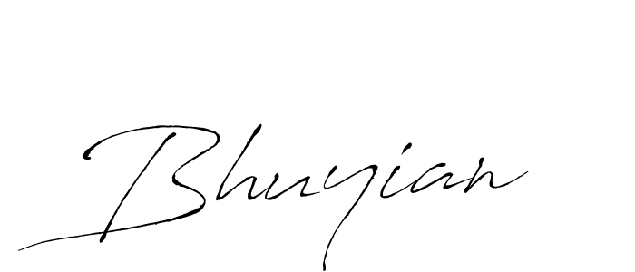 How to make Bhuyian signature? Antro_Vectra is a professional autograph style. Create handwritten signature for Bhuyian name. Bhuyian signature style 6 images and pictures png