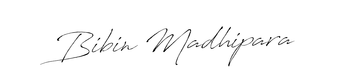 Make a beautiful signature design for name Bibin Madhipara. With this signature (Antro_Vectra) style, you can create a handwritten signature for free. Bibin Madhipara signature style 6 images and pictures png