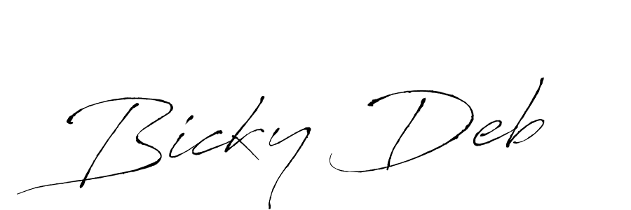 The best way (Antro_Vectra) to make a short signature is to pick only two or three words in your name. The name Bicky Deb include a total of six letters. For converting this name. Bicky Deb signature style 6 images and pictures png