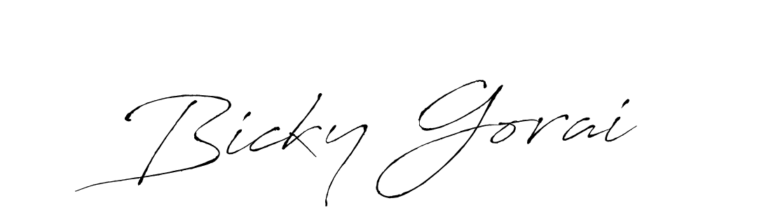 Make a beautiful signature design for name Bicky Gorai. With this signature (Antro_Vectra) style, you can create a handwritten signature for free. Bicky Gorai signature style 6 images and pictures png