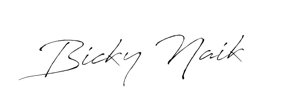 The best way (Antro_Vectra) to make a short signature is to pick only two or three words in your name. The name Bicky Naik include a total of six letters. For converting this name. Bicky Naik signature style 6 images and pictures png